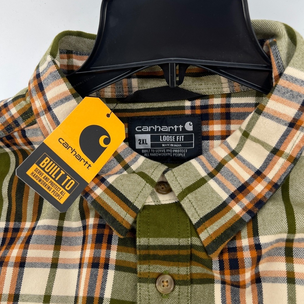 Carhartt 2XL Loose Fit Heavyweight Flannel Long Sleeve Shirt Men's New TW4451-M - Picture 3 of 8